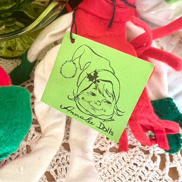 Vintage 1980’s-90’s Annalee Felt Christmas Santa Reindeer Snowman Set of 4 - Picture 8 of 10